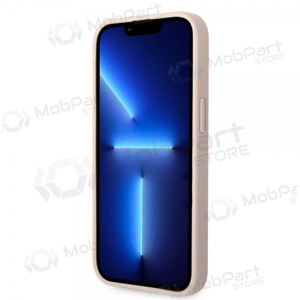 Apple iPhone 14 maciņš - Guess PU 4G Metal Logo (rozā)