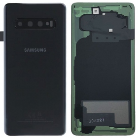 Samsung G973 Galaxy S10 aizmugurējais baterijas vāciņš melns (Prism Black) (lietots grade C, oriģināls)