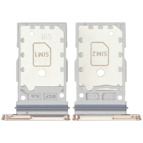 Samsung Galaxy S25, S25+ Dual SIM kartes turētājs (rozā / zelta) (oriģināls)