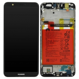 Huawei P Smart 2017 ekrāns (melns) (ar rāmīti un baterija) (service pack) (oriģināls)