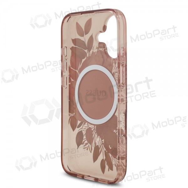 Apple iPhone 17 maciņš - Guess IML Flowers Strap MagSafe (rozā)