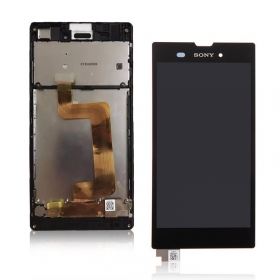 Sony D5103 Xperia T3 ekrāns (melns) (ar rāmīti) (lietots grade C, oriģināls)