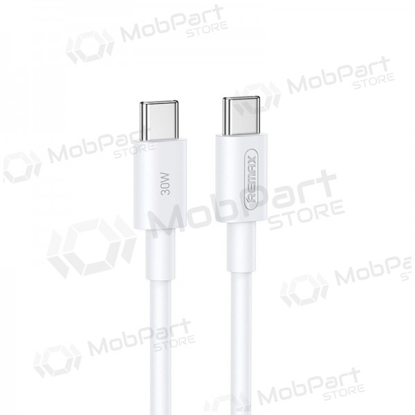 USB kabelis Remax RC-C021 USB-C to USB-C 30W 1.0m balts