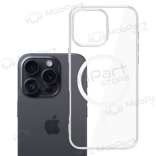 Apple iPhone 16 Pro maciņš / vāciņš "3MK Clear MagCase" (caurspīdīgs)