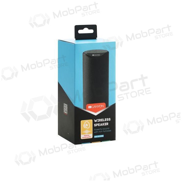 Bluetooth pārnēsājamais skaļrunis CANYON CNS-CBTSP5 (MicroSD, AUX, BT V5.0, 1200mAh) (melns)