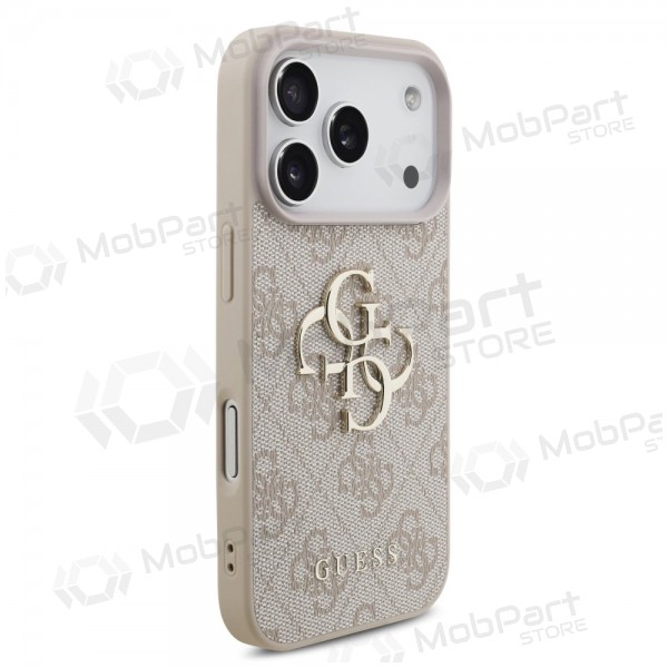 Apple iPhone 17 Pro maciņš - Guess PU 4G Metal Logo (rozā)