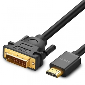 HDMI kabelis Ugreen HD106 HDMI uz DVI 24+1 1.5 m divvirzienu melns