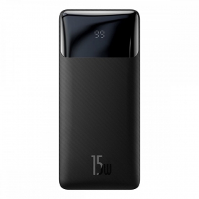 Ārējā baterija Power Bank Baseus Bipow Type-C PD+2xQuick Charge 3.0 15W 10000mAh melna PPBD050001