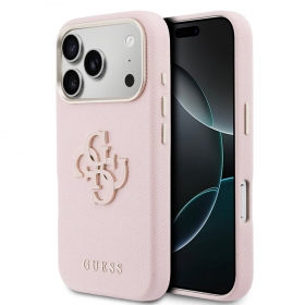 Apple iPhone 17 Pro Max maciņš - Guess PU Grained 4G Resin Metal Logo