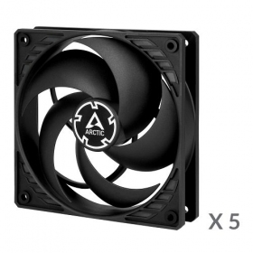 ARCTIC P12 korpuso ventiliatoriai, 3-pin, 120mm, 5gab., juodi