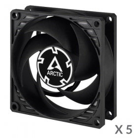 ARCTIC P8 Silent ypač tylūs korpuso ventiliatoriai, 3-pin, 80mm, juodi, 5 gab.