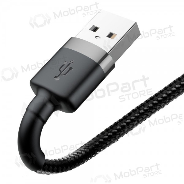USB kabelis Baseus Cafule USB-A to Lightning 2.4A 1.0m pelēks-melns CALKLF-BG1