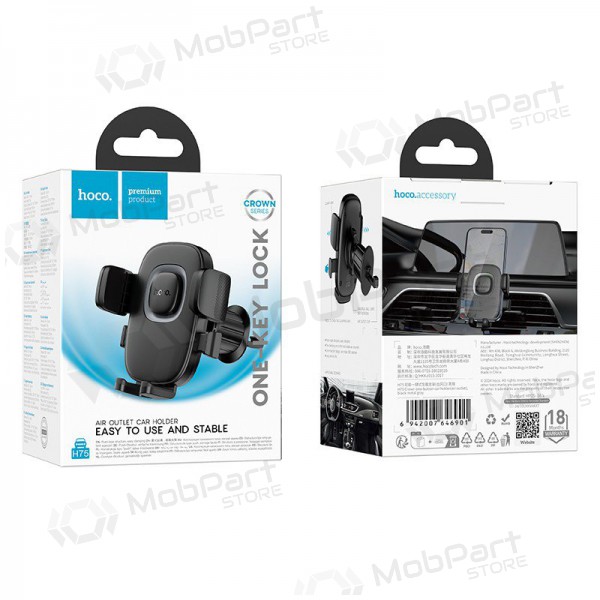 Tālruņa turētājs automobiļiem Hoco H75 (air vent) melns