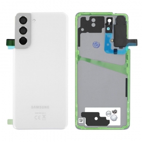 Samsung G991 Galaxy S21 5G aizmugurējais baterijas vāciņš (Phantom White) (lietots grade C, oriģināls)