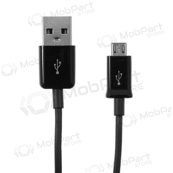 USB kabelis microUSB (melns) 1.0m
