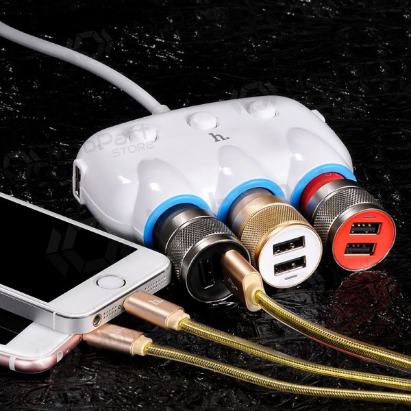 Auto lādētājs - šakotuvas Hoco C1 2xUSB 3xconnector (3.1A) Auto lādētājs - šakotuvas Hoco C1 2xUSB 3xconnector (3.1A)
