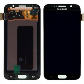 Samsung G920F Galaxy S6 ekrāns (melns) (service pack) (oriģināls)