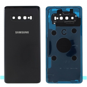Samsung G975 Galaxy S10 Plus aizmugurējais baterijas vāciņš melns (Prism Black) (lietots grade A, oriģināls)