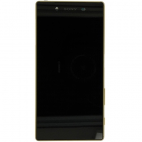 Sony E6603 / E6653 Xperia Z5 ekrāns (zelta) (ar rāmīti) (lietots grade A, oriģināls)