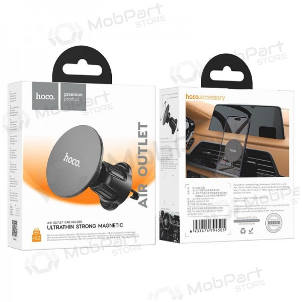 Tālruņa turētājs automobiļiem Hoco H12 (air vent) melns