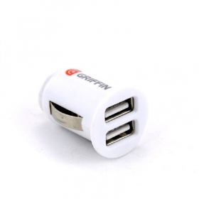 Auto lādētājs GRIFFIN USB (2xUSB 1A) (balts)