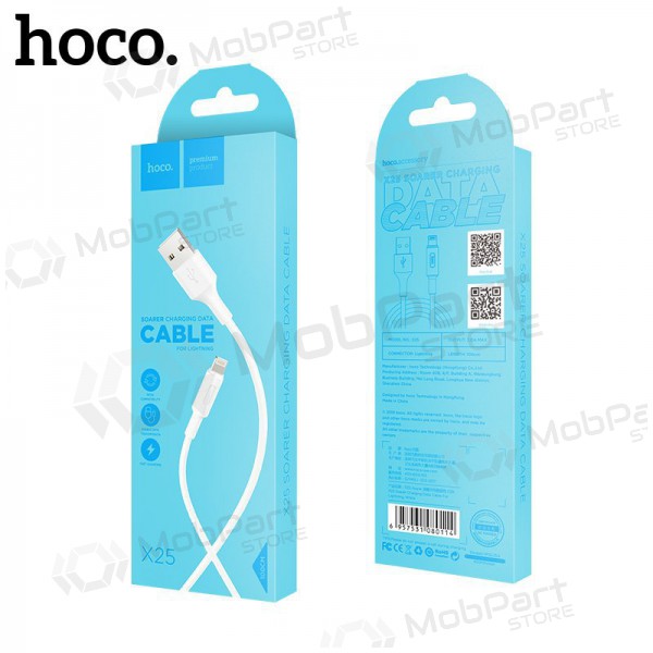 USB kabelis HOCO X25 lightning 1.0m (balts)