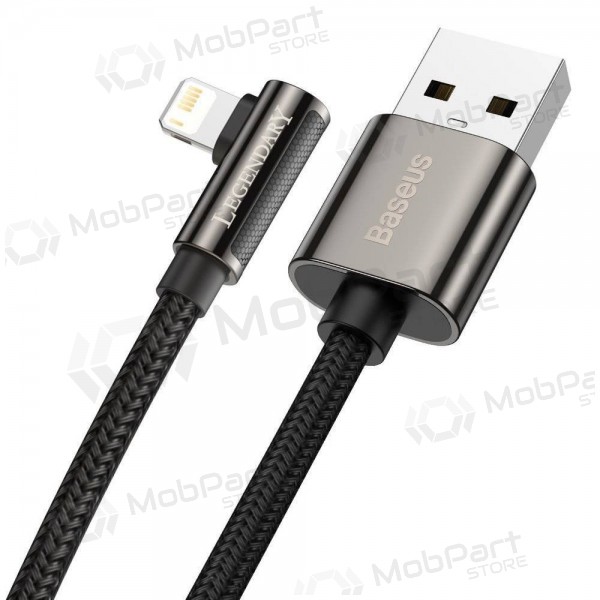 USB kabelis Baseus Legend Lightning 2.4A 1.0m (melns) CALCS-01