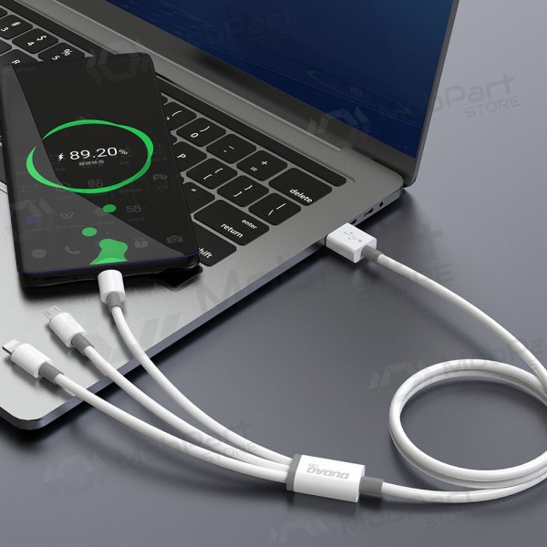USB kabelis Dudao L8s-3in1 USB-A uz USB-C / Micro USB / Lightning 1.2 m 100 W