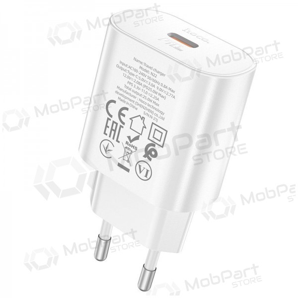 Tālruņa lādētājs Hoco N22 25 W USB-C balts