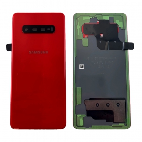 Samsung G975 Galaxy S10 Plus aizmugurējais baterijas vāciņš sarkans (Cardinal Red) (lietots grade B, oriģināls)