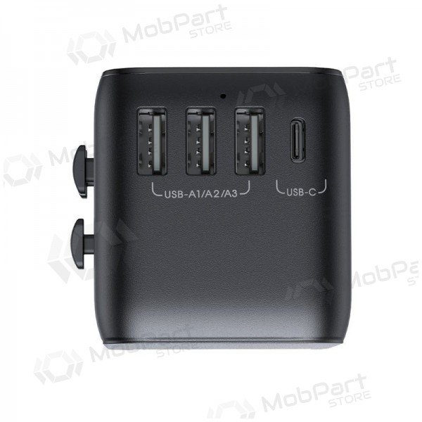 Universāls kelioninis lādētājs Joyroom JR-TCW01 3xUSB-A/USB-C melns