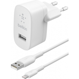 Lādētājs buitinis Belkin Boost Charge USB-A 12W + Lightning kabelis balts