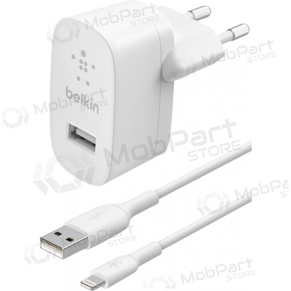 Lādētājs buitinis Belkin Boost Charge USB-A 12W + Lightning kabelis balts