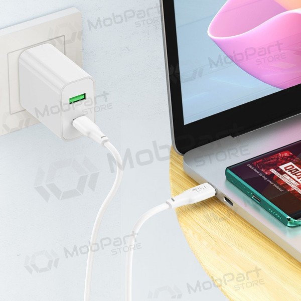 USB-C kabelis Hoco X93 USB-C uz USB-C 1 m 100 W balts