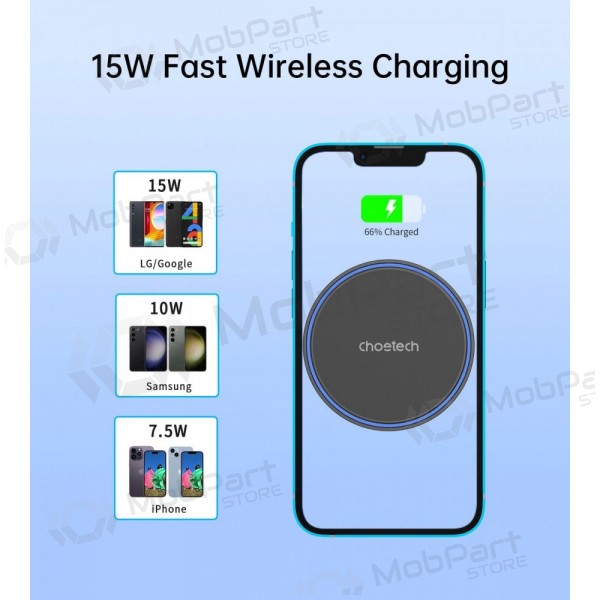 Automobilinis laikiklis-lādētājs Choetech T205-F MagSafe 15W melns