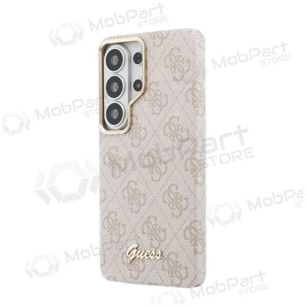 Samsung Galaxy S26 Ultra maciņš - Guess PU 4G Script Metal Logo Magnetic (rozā)