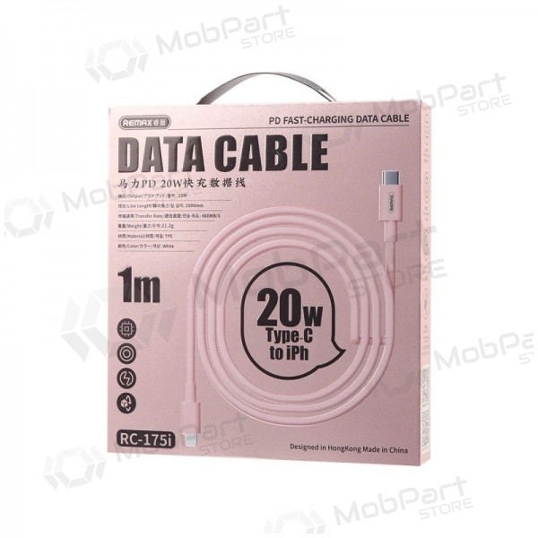 USB kabelis Remax RC-175i USB-C to Lightning 20W 1.0m balts