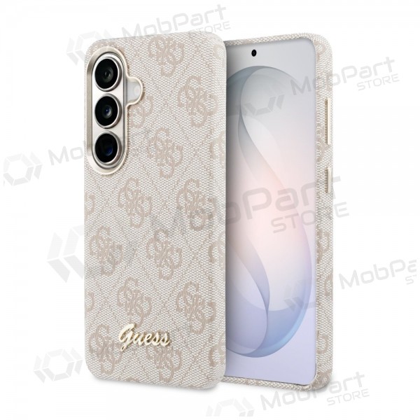 Samsung Galaxy S26 maciņš - Guess PU 4G Script Metal Logo Magnetic (rozā)