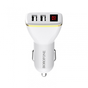 Lādētājs automobilinis Borofone BZ11 x 2 USB (2.1A) (melns)
