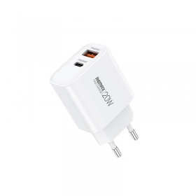 Tālruņa lādētājs Remax RP-U120 20 W USB-C + USB-A balts