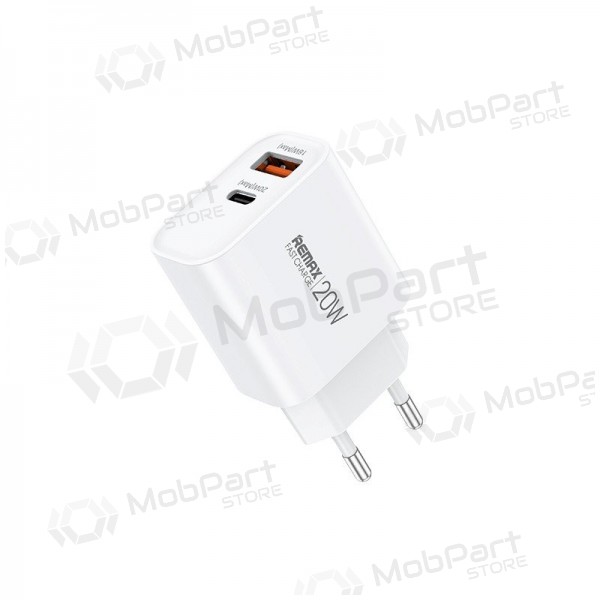 Tālruņa lādētājs Remax RP-U120 20 W USB-C + USB-A balts