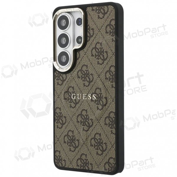 Samsung Galaxy S26 Ultra maciņš - Guess PU Leather 4G Gold Frame Magnetic (brūns)