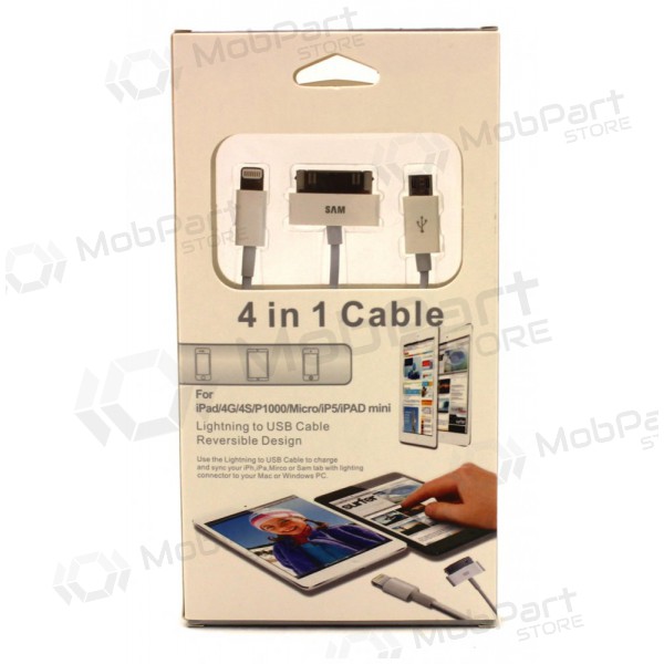 USB uzlādes adapteris 4in1 (microUSB-TAB-5G)