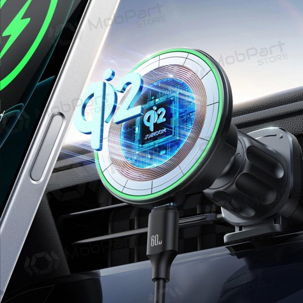 Automobilinis laikiklis-lādētājs Joyroom JR-ZS412 Qi2 MagSafe 15W melns