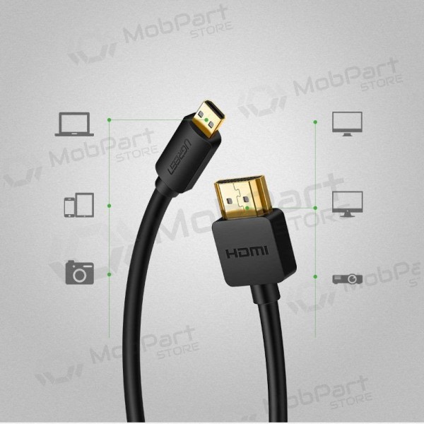 HDMI kabelis Ugreen HD127 HDMI uz Micro HDMI 1.5 m 4K 60 Hz melns