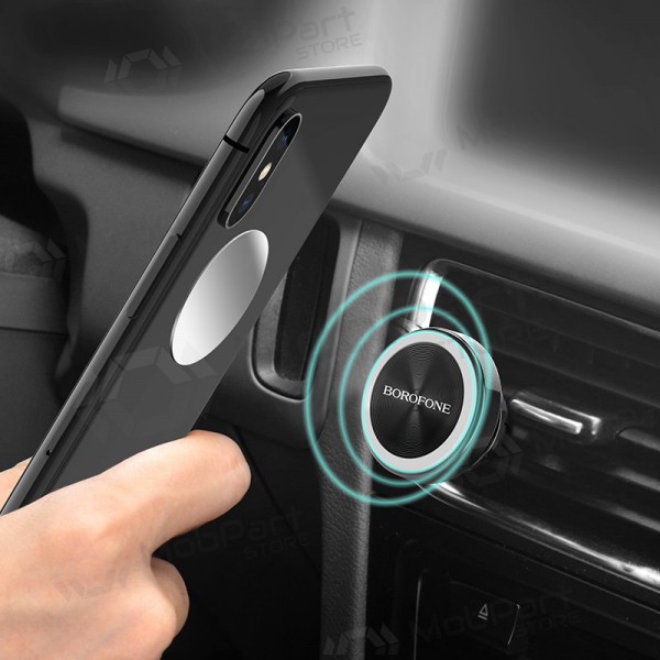 Automobilinis Universāls telefono laikiklis Borofone BH6, tvirtinamas ant ventiliacijos grotelių, magnetinis, melns