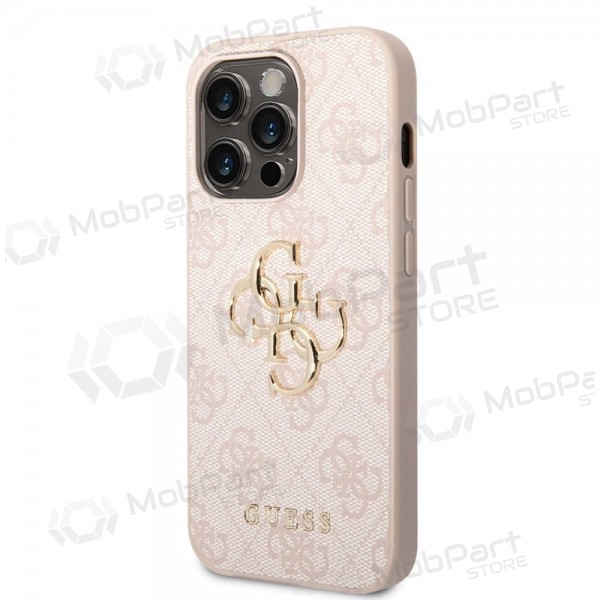 Apple iPhone 14 Pro Max maciņš - Guess PU 4G Metal Logo (rozā)