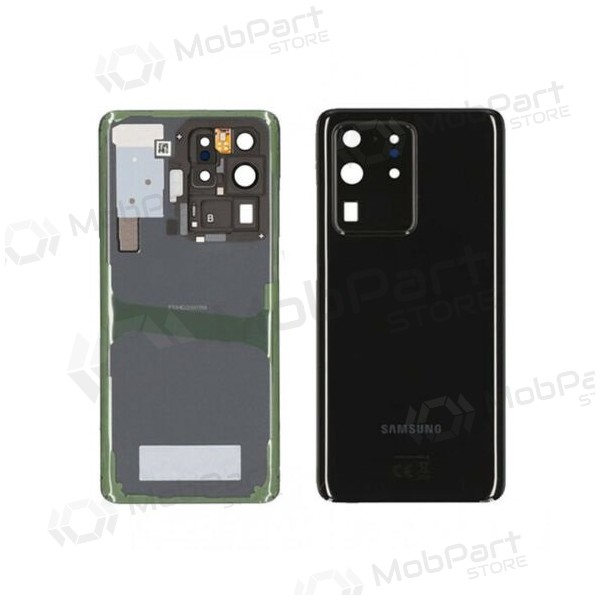 Samsung G988 Galaxy S20 Ultra aizmugurējais baterijas vāciņš melns (Cosmic Black) (lietots grade A, oriģināls)