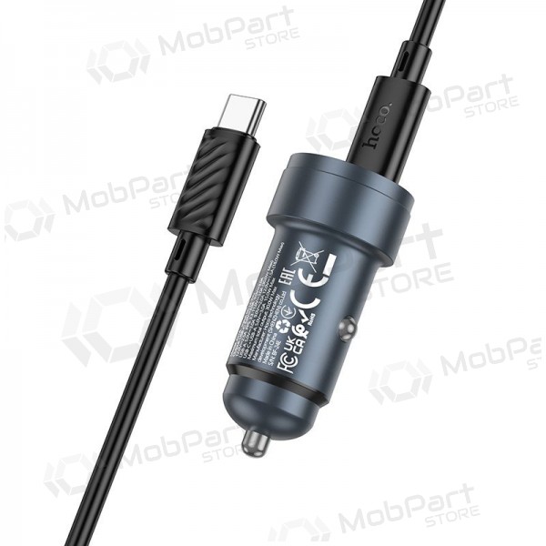 Automašīnas tālruņa lādētājs Hoco Z57A 30 W USB-C + USB-A ar USB-C kabeli 1 m