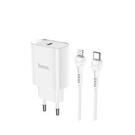 Lādētājs Hoco N14 Smart Charging PD20W Type-C to Lightning (balts)